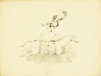 Equestrian rider standing on horseback