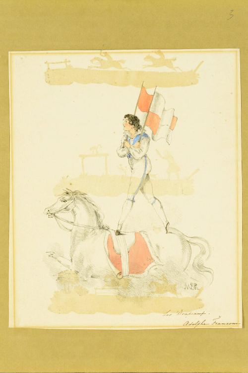 Adolphe Franconi standing on horseback