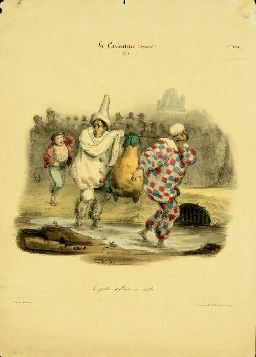 Le juste milieu se crotte. pl. 71 La caricature (Journal.)