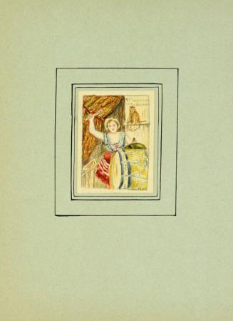 Woman beating drum