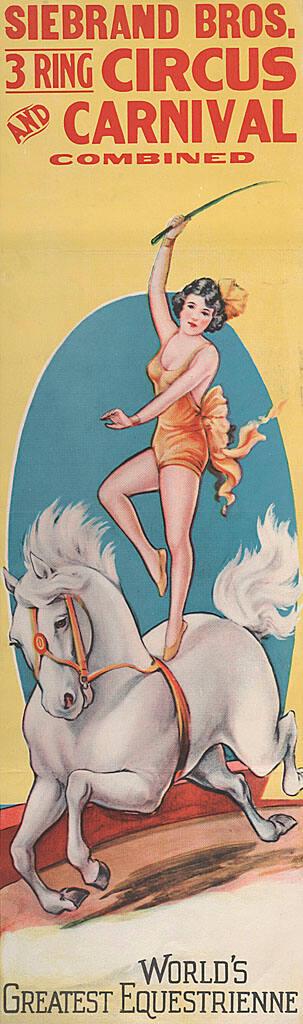 Siebrand Bros. Circus & Carnival Combined: World's Greatest Equestrienne