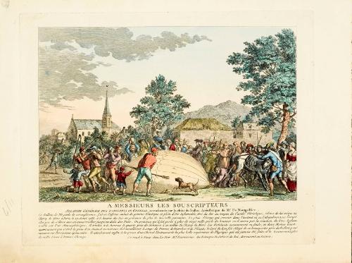 A messieurs les souscripteurs. The landing of a balloon