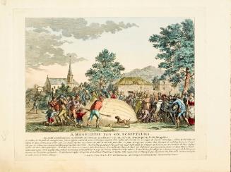 A messieurs les souscripteurs. The landing of a balloon