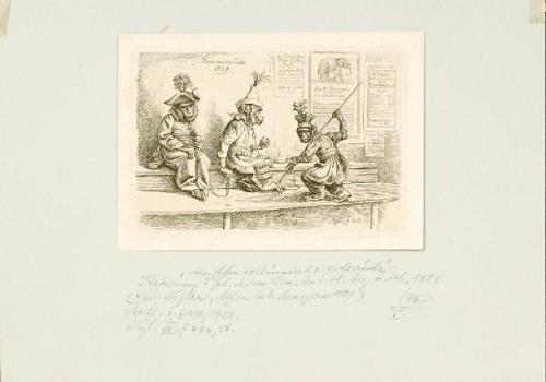 Three costumed monkeys