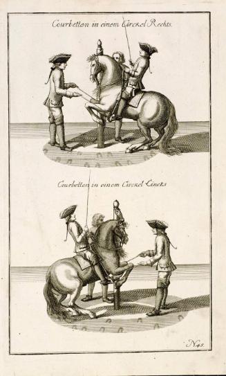 Courbetten in einem Circkel Rechts, Lincks. N. 45