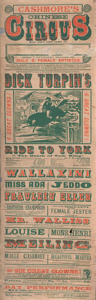 Cashmore's Chinese Circus: Dick Turpin's Ride to New York