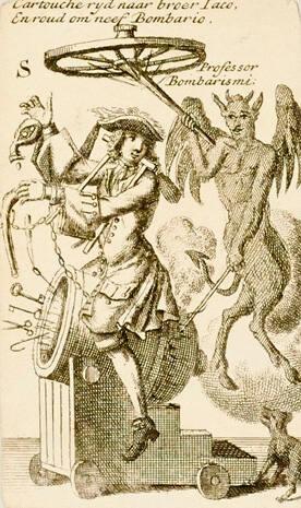 Playing card from Toverkaart of Genees Middel der Wind-breuken vant Zuid West en de Uituaart van Cartouche