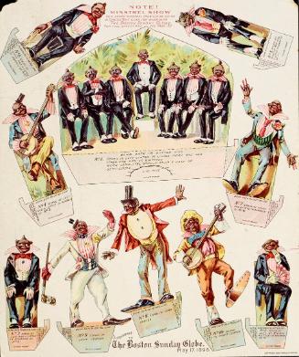 Paper doll cutouts of the Minstrel Show from a supplement to the Boston Sunday Globe