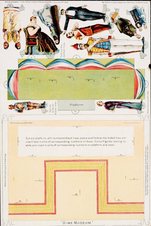 Paper doll cutouts of the Side Show from a supplement to the Boston Sunday Globe