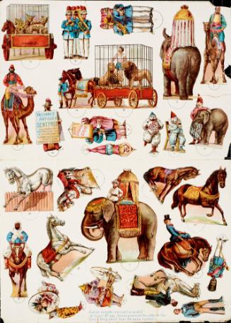 Circus paper cutout sheet