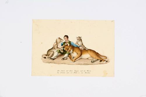 Die Löwin mit ihren Jungen, und ihr Wärter. La Lionne avec ses Petits, et son Gardien / The Lioness with her young and her tamer