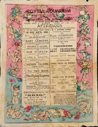 Program for the Royal Aquarium, Afternoon performance, May 28, 1887