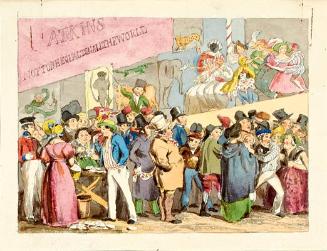 Crowd scene in front of Atkin's Circus