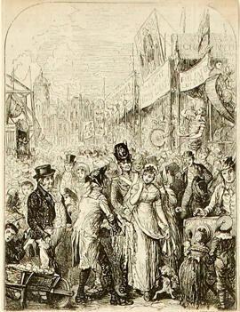 Crowd scene at menagerie