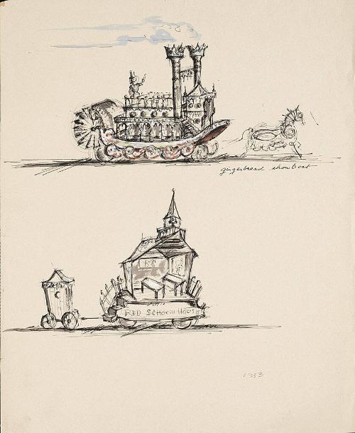 Gingerbread Showboat and Red Schoolhouse