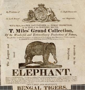 Handbill portion advertising 'T. Miles' Grand Collection' ; Edinburgh.