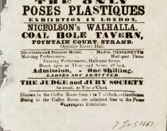 Handbill for Coal Hole Tavern, London. July 7, 1853.