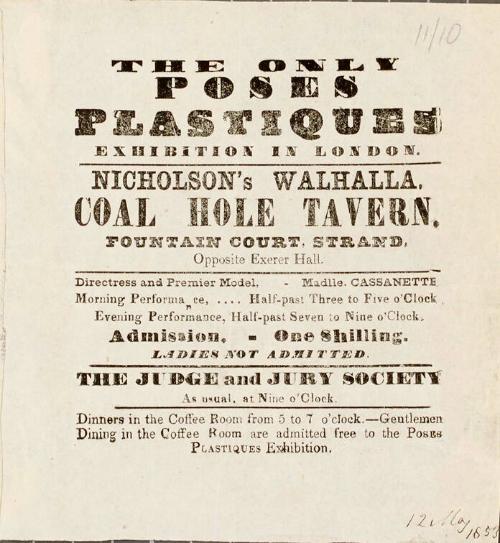 Handbill for Coal Hole Tavern, London, May 12, 1853