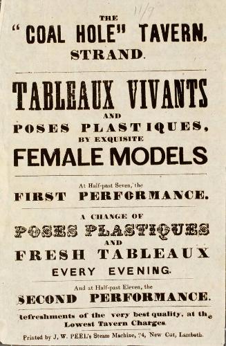 Handbill for Tableaux Vivants and Poses Plastiques at Coal Hole Tavern