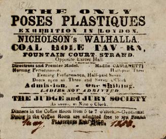 Handbill for Coal Hole Tavern, Poses Plastiques, May 1851