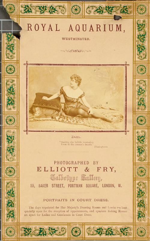 Page advertising Zazel's appearances at Royal Aquarium and other London Museums