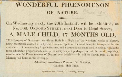 Handbill for a Spotted Child, No. 308 Oxford Street, London
