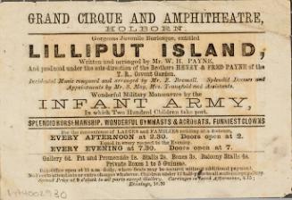 Handbill for Grand Cirque and Amphitheatre, Holborn; c. 1873