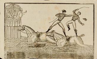 Dramatic equestrian battle scene