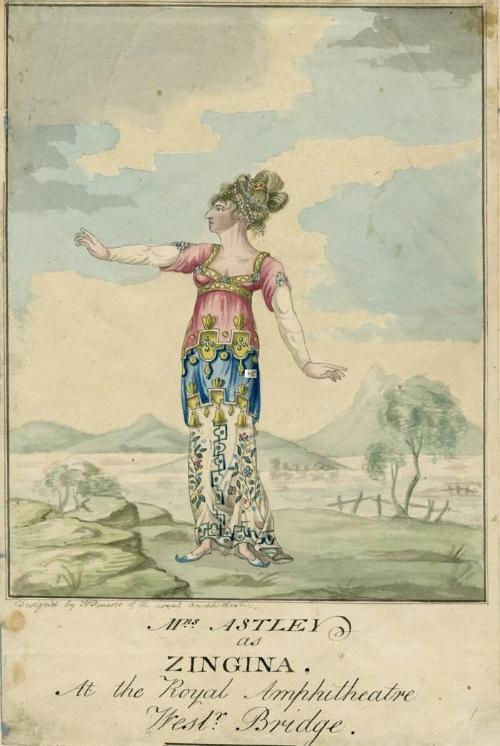 Mrs. Astley as Zingina at the Royal Amphitheatre.