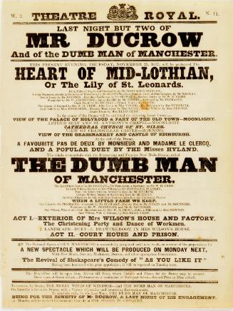 Handbill for an unknown Theatre Royal, November 23, 1837