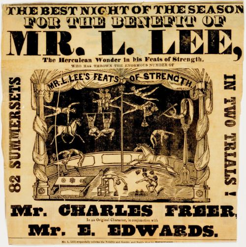 Portion of a handbill for the Benefit of Mr. L. Lee. June 3, 1843