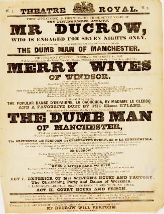 Handbill for Theatre Royal, November 14, 1837