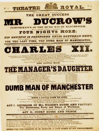 Handbill for Theatre-Royal, Edinburgh. November 21, 1837
