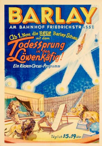 Barlay : Todessprung in den Löwenkäfig / Death leap into the lion cage