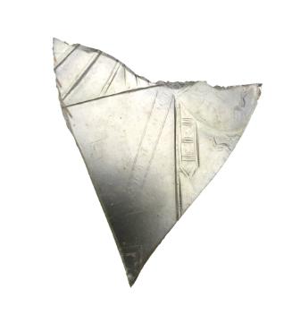 Imperial anniversary plate fragment with part of a uniform with tapestry design
