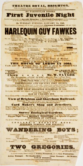 Playbill for Theatre Royal, Brighton. January 7, 1840