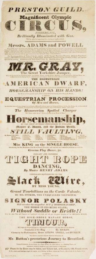 Playbill for Preston Guild Olympic Circus. no date