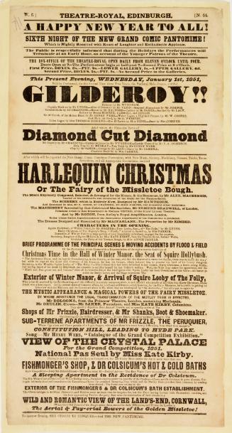 Playbill for Theatre-Royal, Edinburgh. January 1, 1851
