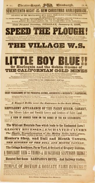 Playbill for Theatre-Royal, Edinburgh. January 8, 1850