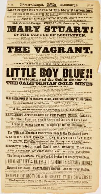 Playbill for Theatre-Royal, Edinburgh. January 17, 1850