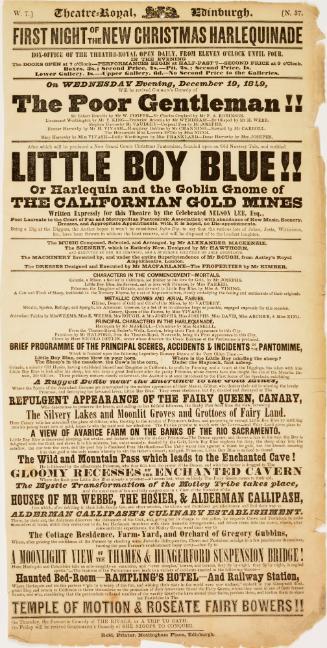Playbill for Theatre-Royal, Edinburgh