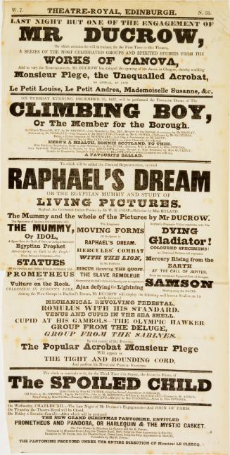 Playbill for Theatre-Royal, Edinburgh. December 26, 1837