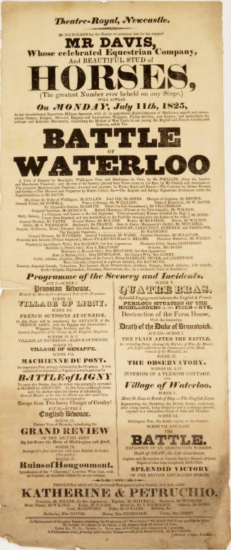 Playbill for Theatre-Royal Newcastle. July 11, 1825