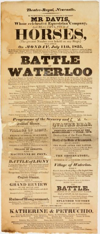 Playbill for Theatre-Royal Newcastle. July 11, 1825