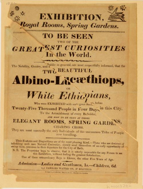 Handbill for the Royal Rooms, Spring Gardens. 1826