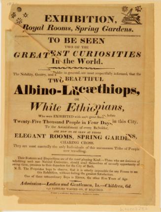 Handbill for the Royal Rooms, Spring Gardens. 1826