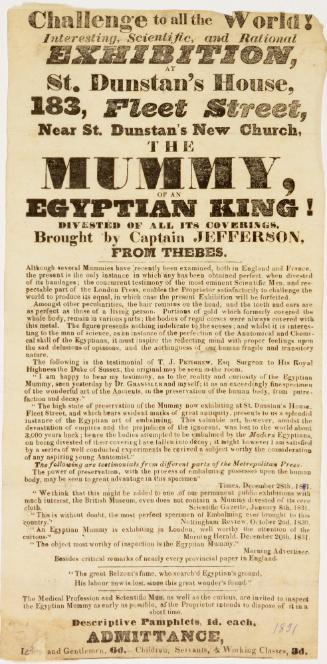 Handbill for St. Dunstan's House, London. 1831