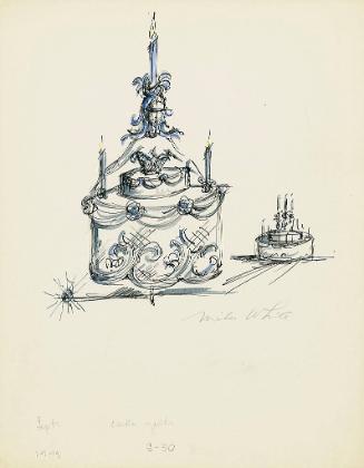 Miles White, American, 1914-2000, Cake Girls, 1949, Watercolor and ink on paper, Tibbals Circus…