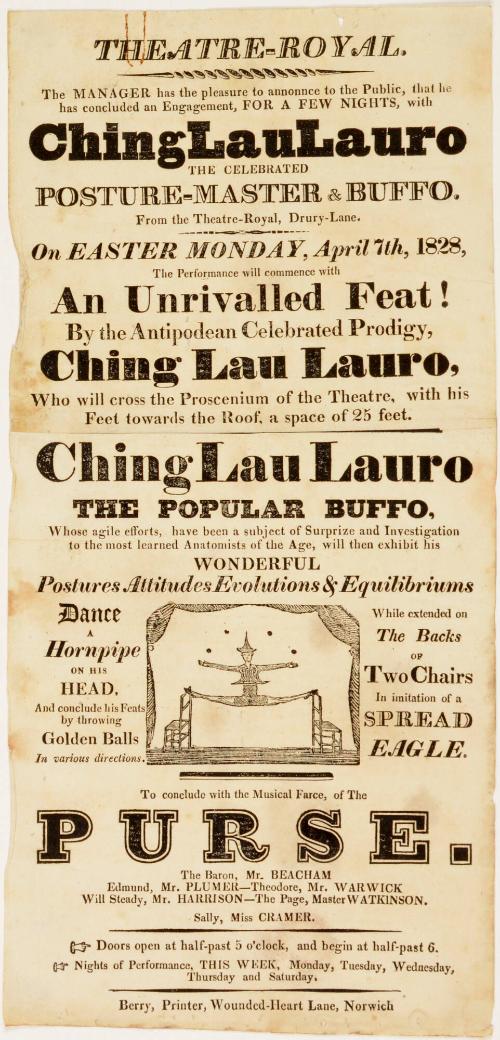 Handbill for Theatre-Royal, Norwich. April 7, 1828