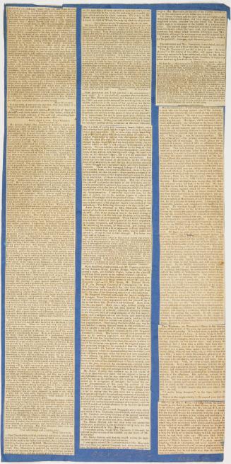 Playbill for Grand Exhibition of Wild Beasts with clippings on reverse